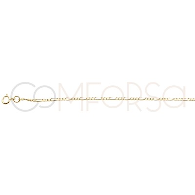 Sterling silver 925 figaro chain anklet 22 + 4cm