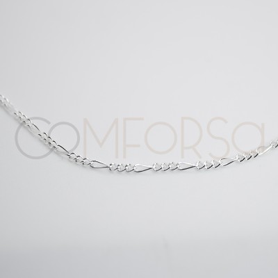 Sterling silver 925 figaro chain anklet 22 + 4cm