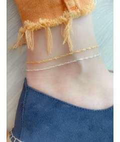 Gold-plated sterling silver 925 Singapore anklet 22 + 4cm