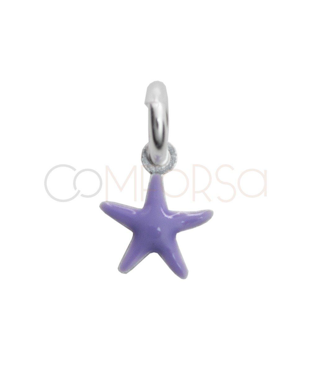 Colgante mini estrella esmalte lila 5.6mm Plata 925