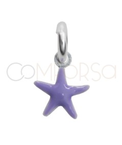 Dije mini estrella esmalte lila 5.6mm Plata 925