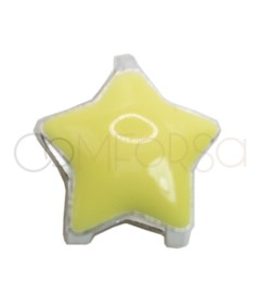 Conector mini estrella esmalte amarillo 6.5mm Plata 925