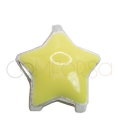 Entrepieza mini estrella esmalte amarillo 6.5mm Plata 925