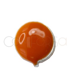 Conector mini círculo esmalte naranja 6mm Plata 925