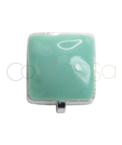 Sterling silver 925 mint enameled mini square spacer bead 5.5mm