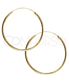 Sterling Silver 925 Gold Plated hoop earrings 25 mm