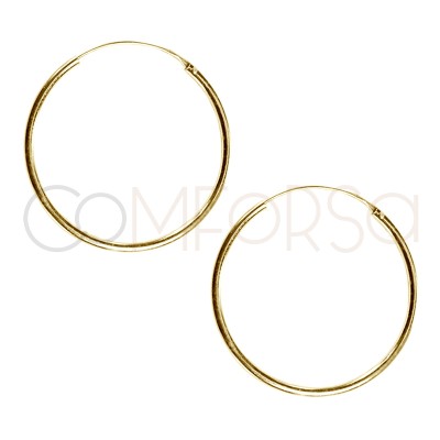 Sterling silver 925 Rose Gold-plated hoop earrings 15 mm