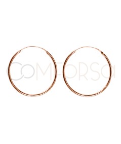 Sterling silver 925 Rose Gold-plated hoop earrings 12 mm