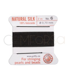 Natural black nylon beading thread 0.7mm Griffin