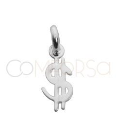 Colgante mini símbolo del dollar 4 x 8mm Plata 925