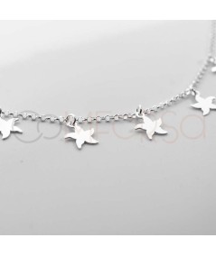 Sterling silver 925 choker with starfishes