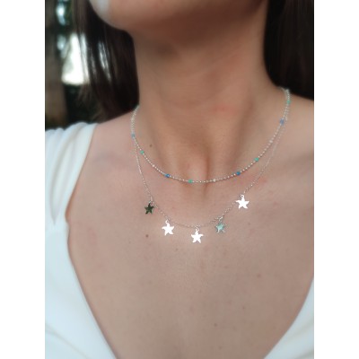 Sterling silver 925 choker with starfishes