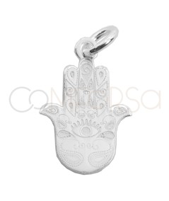 Sterling silver 925 Fatima’s hand embossed pendant 10 x 15mm