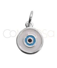 Sterling silver 925 round Turkish eye pendant 9mm