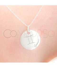 Engraving + Sterling silver 925 pendant with customizable horoscopes