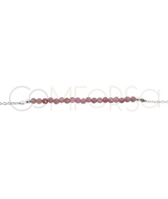 Sterling silver 925 bracelet with Pink Tourmaline stones