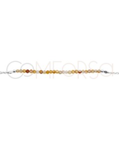 Sterling silver 925 bracelet with Orange Agate stones