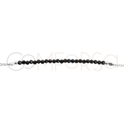 Pulsera piedras Espinela negra Plata 925