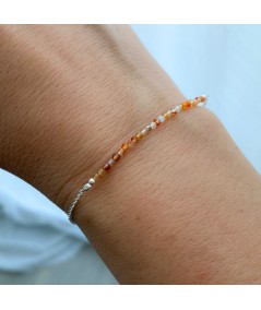 Sterling silver 925 bracelet with Orange Agate stones