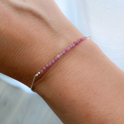 Pulsera piedras Pink Tourmaline Plata 925