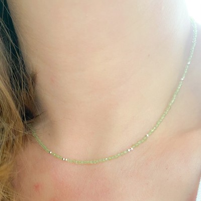 Sterling silver 925 Peridot stones choker