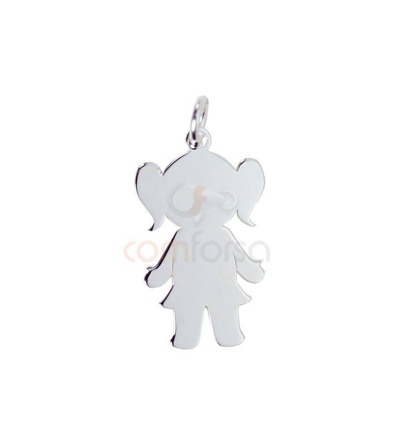 Sterling silver 925 girl pendant 12 x 20 mm