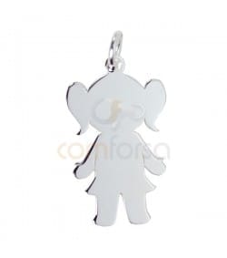 Sterling silver 925 girl pendant 12 x 20 mm