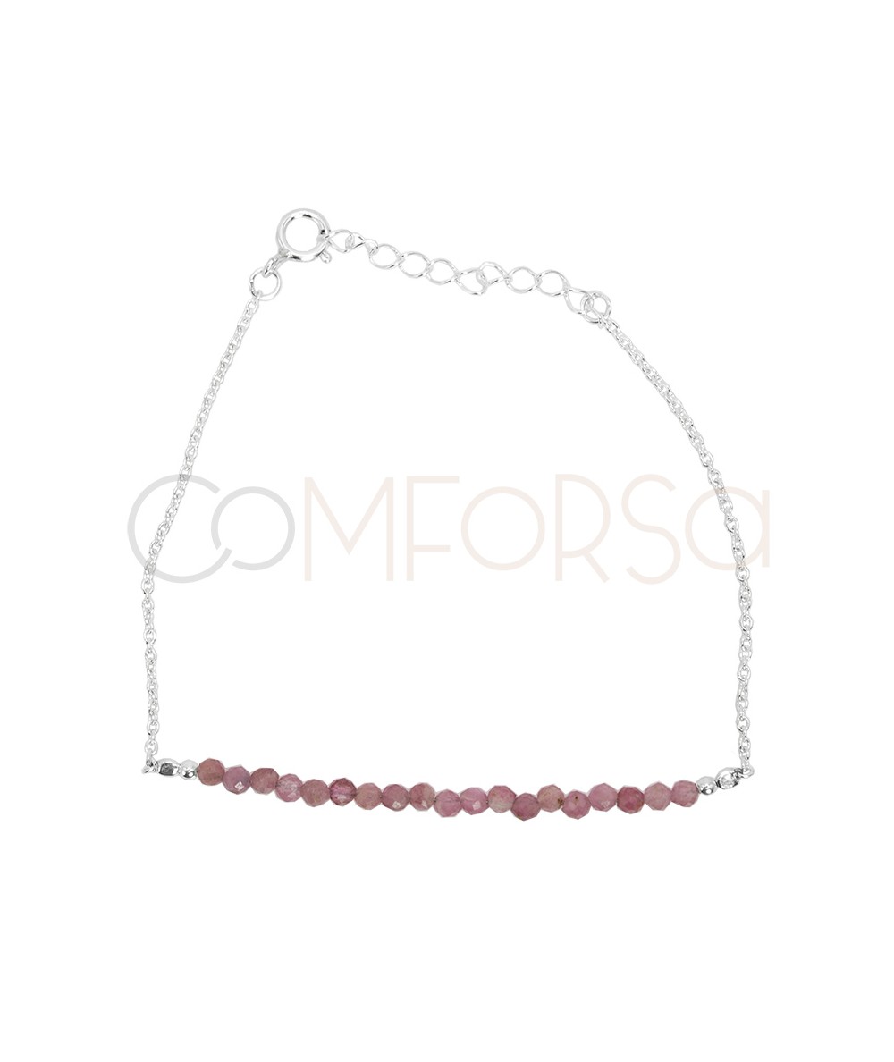 Pulsera piedras Pink Tourmaline Plata 925