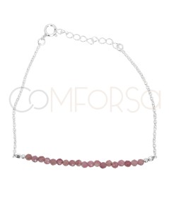 Sterling silver 925 bracelet with Pink Tourmaline stones