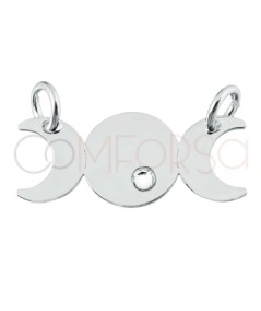Colgante fase lunar con circonita  21 x 9mm Plata 925