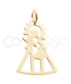 Dije Virgen de Guadalupe 15 x 21mm Plata chapada en oro