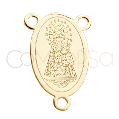 Sterling silver 925 "Virgen de los Desamparados" connector 11 x 17mm