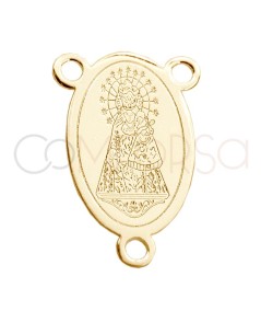 Gold-plated sterling silver 925 "Virgen de los Desamparados" connector 11 x 17mm