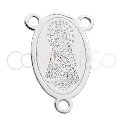 Grabación + Conector Virgen de los Desamparados 11 x 17mm Plata 925