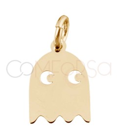 Gold-plated sterling silver 925 Muncher ghost pendant 8 x 12mm