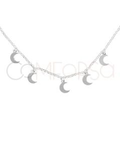 Sterling silver 925 choker with moons