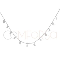 Sterling silver 925 choker with square plates