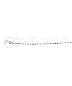 Sterling silver 925 bracelet with beads 2mm