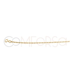 Gold-plated sterling silver 925 bracelet with beads 2mm