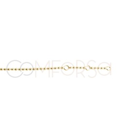 Gold-plated sterling silver 925 bracelet with beads 2mm