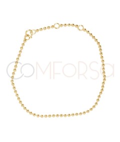 Gold-plated sterling silver 925 bracelet with beads 2mm