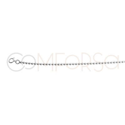 Gold-plated sterling silver 925 bracelet with beads 2mm