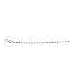 Gold-plated sterling silver 925 bracelet with beads 2mm