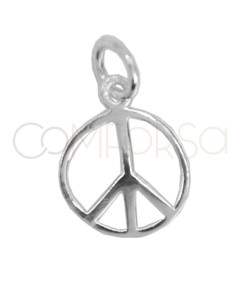 Colgante paz 10 mm plata