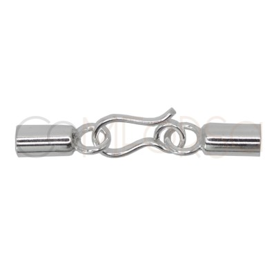 Terminal de tubo de 3.1 mm con cierre de gancho Plata 925