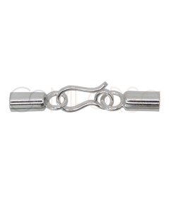 Sterling silver 925 Hook clasp with end caps 2.5 mm