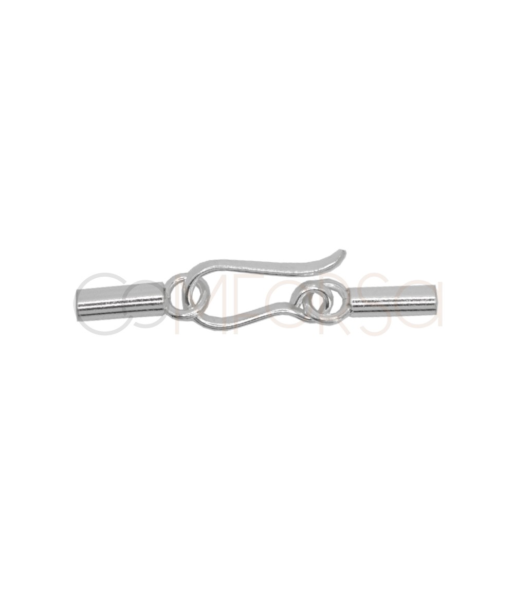 Cierre con gancho y tapones 1.6 mm Plata 925
