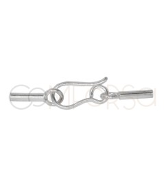 Sterling silver 925 Hook clasp with end caps 0.9 mm