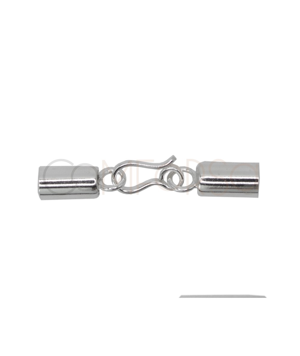 Cierre con gancho y tapones 6.1 mm Plata 925
