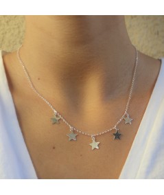 Sterling silver 925 choker with stars